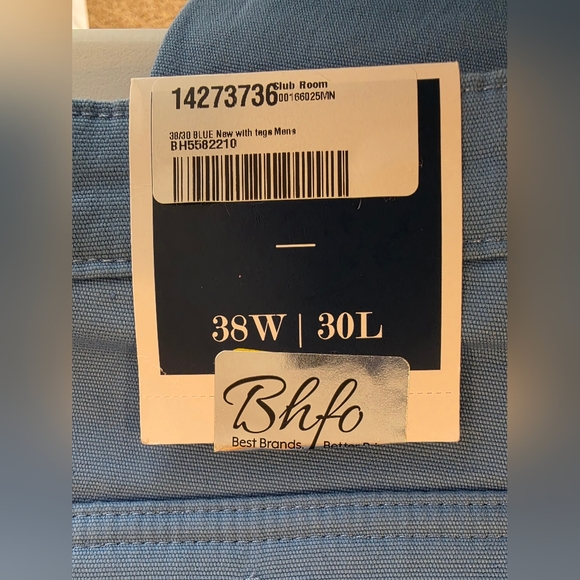 Club Room Men's Classic Fit Solid Straight Leg Pants Blue Size 38x30 NWT 2664V - Picture 8 of 13